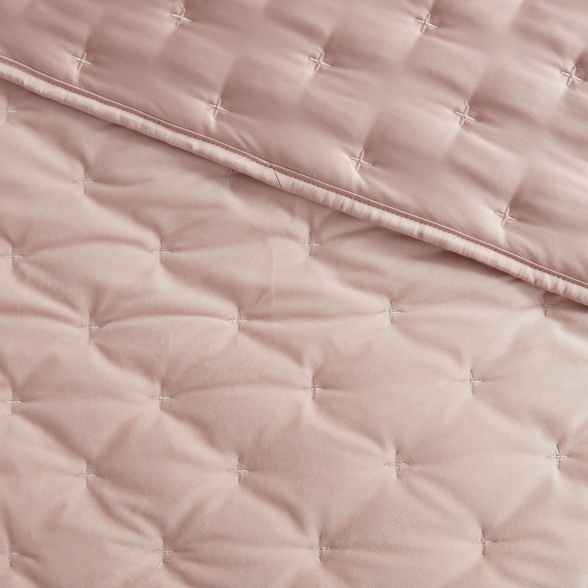 Better Homes & Gardens Blush Pink Soft Velvet Embroidered Pillow Shams, Standard (2 Count)