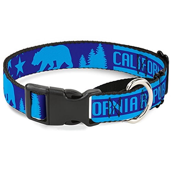 Buckle-Down MGC-W38114-L California Republic Bear Stars Silhouette Blues Martingale Dog Collar