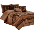 thumbnail image 6 of Chezmoi Collection Sedona 7-Piece Southwestern Wild Horses Microsuede Comforter Set, Full, Russet Brown, 6 of 6