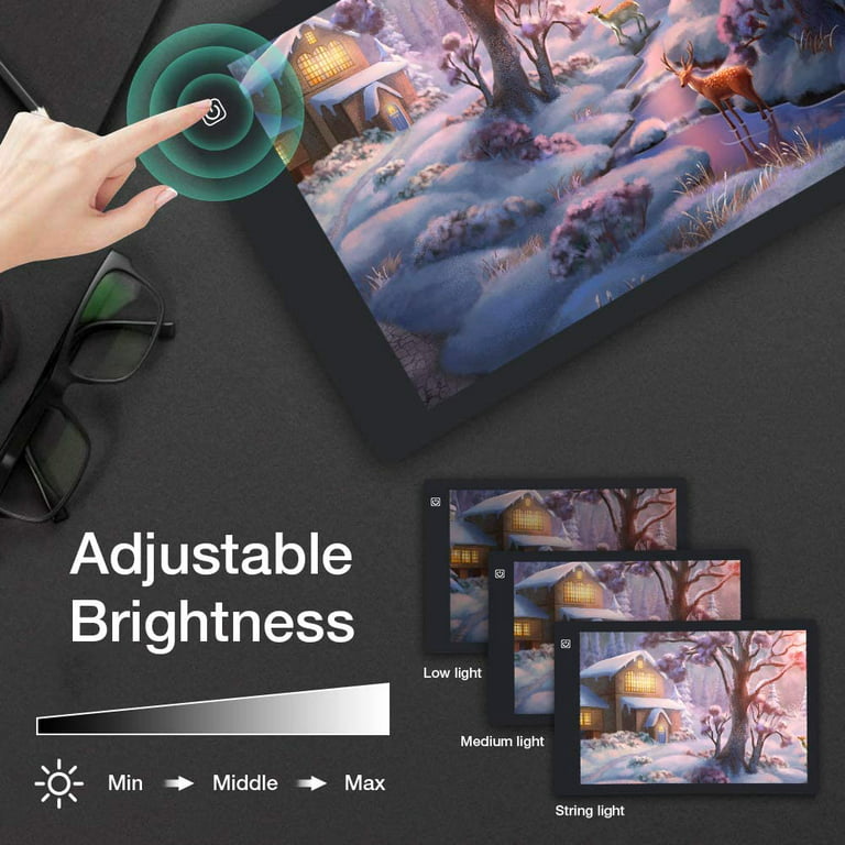  Rechargeable Light Box for Tracing Board Portable Cordless Light  Pad Drawing A4 LED Trace Lights, Golspark Wireless Battery Operated Copy  Board Dimmable Black Diamond Painting Sketch - Gift for Kids