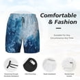 thumbnail image 5 of Lsque Mens Swim Trunks Abstract Ocean Waves Pattern - Bathing Suit Compression Liner - Beach Swim Shorts Swimwear - (S-3XL) - Stretch Quick Dry -Medium, 5 of 9