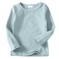 thumbnail image 7 of alcepopk Girls Long Sleeve Shirts Kids Crewneck T-Shirts Fall Tops Tees(Light Blue,8-9 Y), 7 of 7