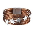 thumbnail image 2 of YYKihy Girl Leather Cuff Bracelet Set Multilayer Wrap Bracelet Star Bracelet Clasp Bracelet For Women, 2 of 7
