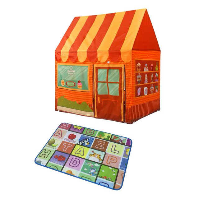 Tienda de campaña portátil para niños, juego de juguete, castillo plegable de princesa Príncipe (marrón) Likrtyny juguetes de los niños