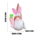 thumbnail image 6 of Easter Gnomes Plush Decorations, Handmade Bunny Gnomes Figurine Holding Carrots Easter Egg and Flowers, Swedish Rabbit Faceless Elf Dwarf Ornaments for Spring Tired Tray Decor - 8.27 inch, 6 of 7