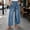 Blue, variant on Women's Denim Long Pants Baeitkot Women's Fashion Solid Color High-Waisted Loose Jeans Elastic Drawstring Denim Long Pants Blue XXL
