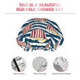 thumbnail image 3 of KLL Popcorn On Blue Lines Pattern Shower Cap & Bath Cap for Women,Reversible Oversized Waterproof Shower Caps for all Hair Lengths,Elastic Reusable Bathing Hair Cap, 3 of 6