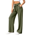 thumbnail image 3 of Womens Summer Pants Zaewscy Fashion Women Casual High Waist Pocket Pants Pants Comfortable Casual Pants Army Green L, 3 of 9