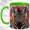 Green, variant on Mosaic Zebra Coffee Mug, Floral Wildlife Mug, Ceramic 11 oz
