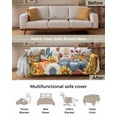 thumbnail image 3 of Fall Sunflower Pumpkin Sofa Covers for 3 Cushion Couch,Washable Sectional & L Shape Couch Covers for Dog/Cat/Kid,Thanksgiving Leaves Woodgrain Non Slip Sofa Slipcover Tassel Futon Cover 71x150, 3 of 8