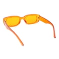 thumbnail image 4 of Iconic Mod Rounded Rectangular Minimal Plastic Sunglasses Orange, 4 of 4