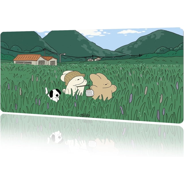 Cute Desk Mat Kawaii Mousepad Anime Aesthetics Desk Pad XXL Cute Checke and Mouse Pad Computer Keyboard Mat Office Desk Pad Protector .&#;X.&#;