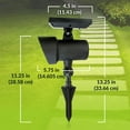 thumbnail image 3 of Best Solar Light SOLARLIGHTM-2 LED Spotlight Haute Performance 100 Lumens Chaud 3000K Construction en Métal Résistant aux Intempéries, 2-Pack, Noir, 2 Pièces, 3 of 5