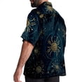 thumbnail image 3 of Cancer Constellation Men's Button Down Casual Hawaiian Print Short Sleeve Summer Beach Shirt, 3 of 6
