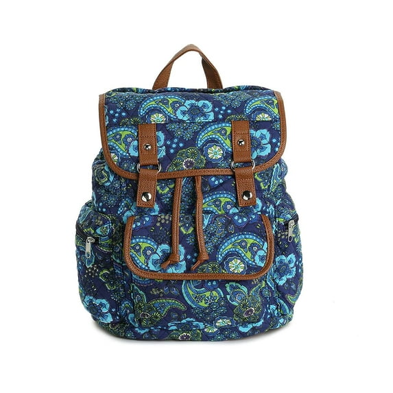 Stone Mountain Blue Quilted Multi Pocket Backpack
