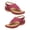 Wine Red, variant on huanledash Women Sandals Open Toe Strap Wedges Solid All Match Flip Flop Type Faux Leather Retro Anti-slip Roman Sandals for Beach