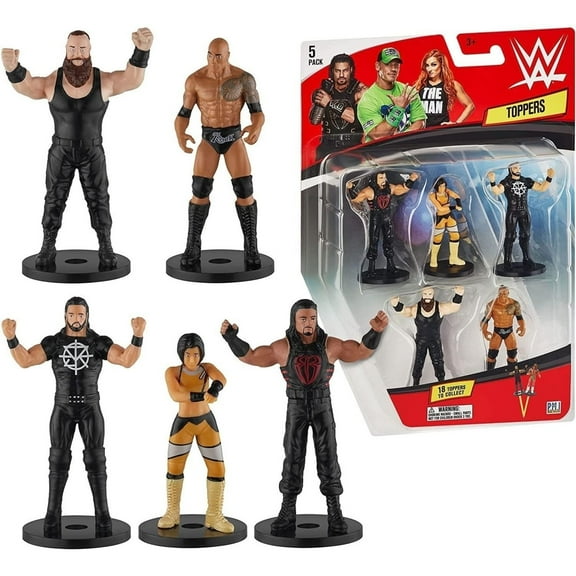 WWE Pencil Toppers 5pk Bayley Rollins Roman Reigns The Rock Strowman PMI International