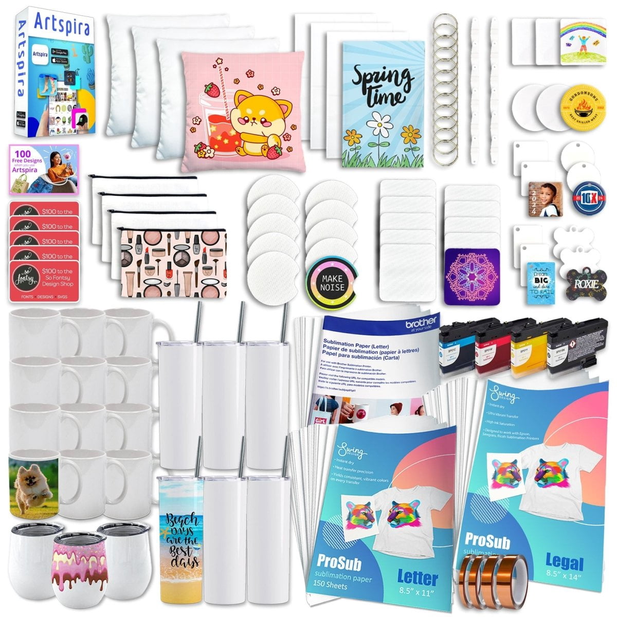Brother SP-1 Sublimation Printer with 7-in-1 Tumbler Heat Press Bundle