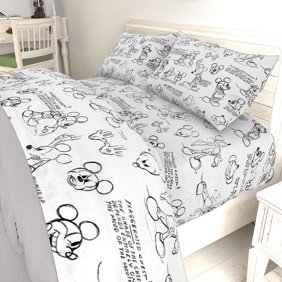 Mickey Mouse Black White Sketch Sheet Set Walmart Com