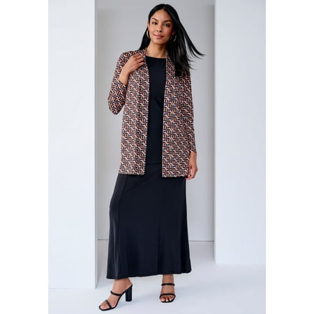 Jessica London Women's Plus Size Stretch Knit Open Front Knit Topper