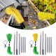 thumbnail image 2 of Telescopic Rod Eaves Cleaning Brush Grout Cleaner Debris Leaves Branches Remover Gutter Cleaning Tool Roofing Tool green and yellow, 2 of 4
