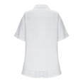 thumbnail image 4 of FRSASU Women's Shorts Sets 2 Piece Summer Vacation Style Short Sleeve Top and Shorts Sweatsuit Set Vacation Outfits White M(M), 4 of 6