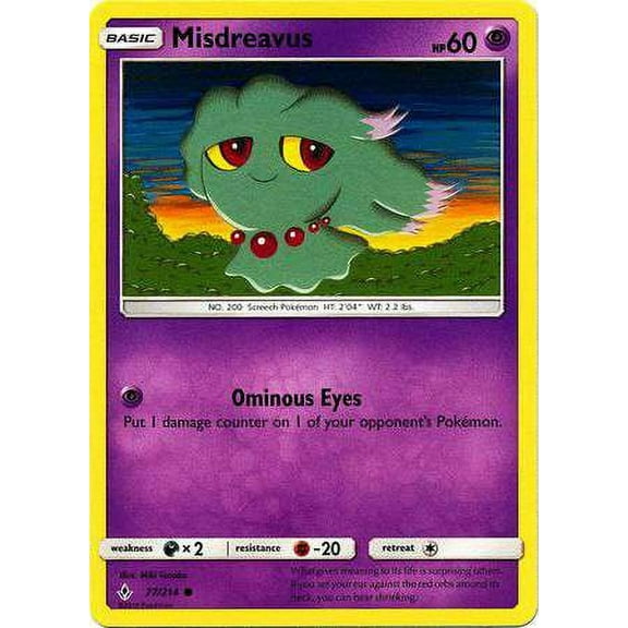 Pokemon Unbroken Bonds Misdreavus #77