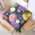 thumbnail image 2 of Pioneer Flower Floral Print Pattern Square Tablecloth,Waterproof Square Table Cover,Wipeable Spillproof Washable Table Cover for Home Kitchen Party Decor 60"x60"(152x152cm), 2 of 6