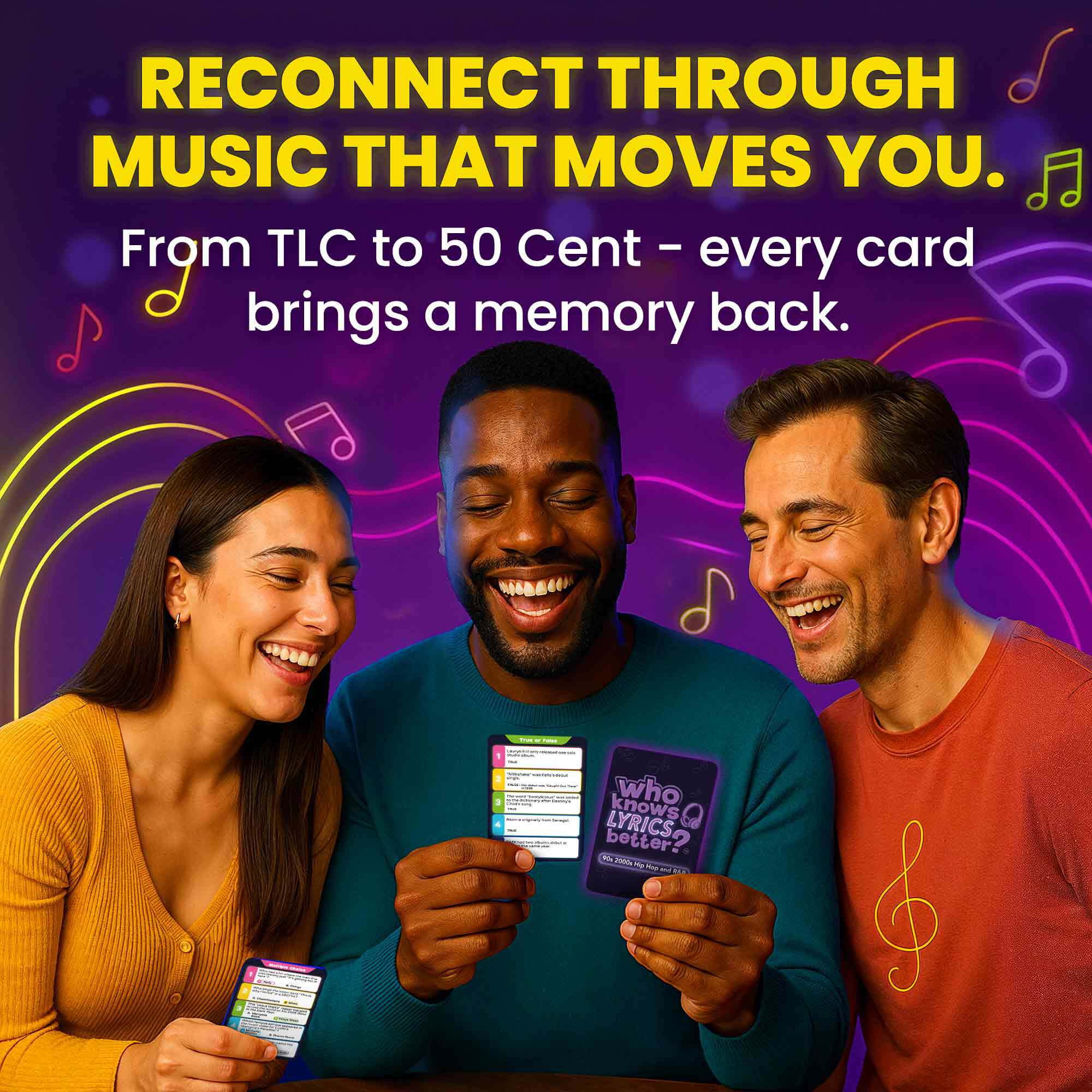 QUOKKA Card Game for Adults - Music Trivia Family Party Game - Who Knows Lyrics Better? Hip-Hop R&B