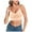 Beige, variant on Women's Low Back U-Shaped Backless Bra - Convertible Spaghetti Straps, Seamless Sleeping Bralette - Nylon/Spandex, Sizes S-XL