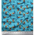 thumbnail image 1 of Soimoi Silk Fabric Text,Rugby Ball & Bird Cartoon Print Sewing Fabric Yard 42 Inch Wide, 1 of 1