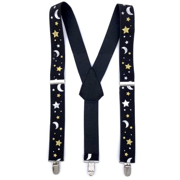 Star and Moon Suspenders Costume Accessory for Adults, Multicolor, Halloween by Way To Celebrate