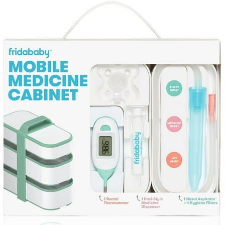 Frida Baby Mobile Medicine Kit for Infants, Sick Baby Essentials for Congestion and More