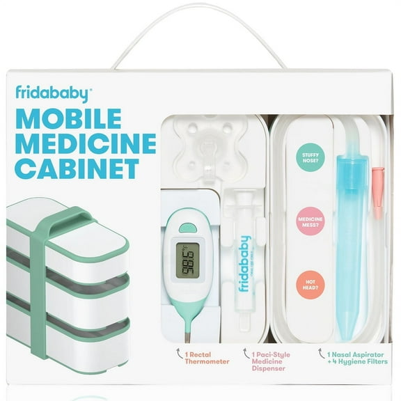 Frida Baby Mobile Medicine Kit for Infants, Sick Baby Essentials for Congestion and More