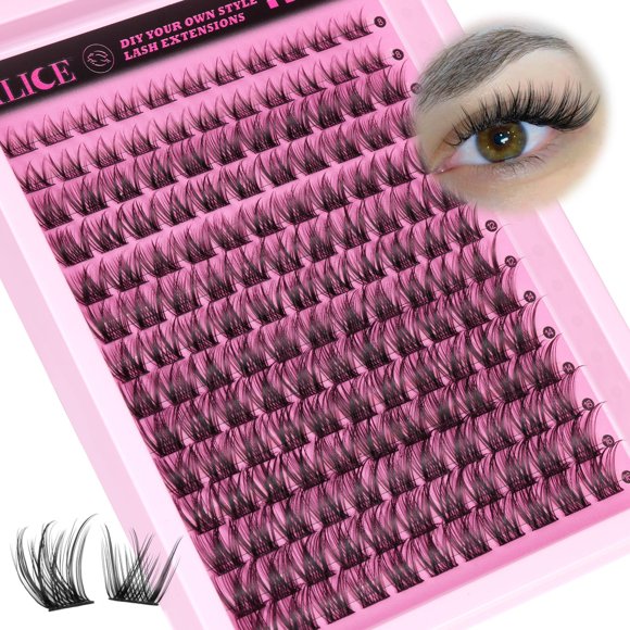Alice Extensiones De Pestañas Naturales En Racimo, Extensiones De Pestañas Diy, Extensiones De Pestañas Esponjosas Y Tenues, Racimos De Pestañas En Forma De D, Pestañas Individuales, 154 Unidades