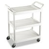 Rubbermaid Commercial Service Cart, 200-lb Capacity, Three-Shelf, 18.63w x 33.63d x 37.75h, Off-White -RCP342488OWH