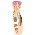 thumbnail image 5 of Crown Setting Lab-Created Pink Sapphire Engagement Ring In 14k Rose Gold, 5 of 6