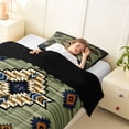 thumbnail image 3 of jejeloiu Serene Tribal Twin Comforter Sets,Calm Print Bedding Set For Boys,Green Blue,Black Reversible,2pcs,1 Comforter and 1 Pillowcase, 3 of 7