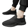 thumbnail image 3 of XDDST Black Comfortable Shoes for Men Casual Sports Shoes Fashionable New Pattern Simple Solid Color Lightweight Comfortable All Season Slip On, 3 of 9