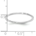 thumbnail image 5 of 14K White Gold 1.2mm Flat Satin Stackable Band (Size 8) Made In United States stk23-120w-8, 5 of 6