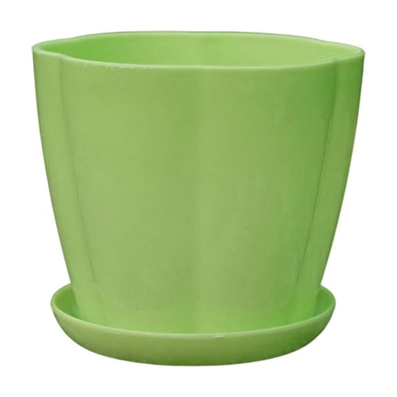 5.5 Inch Plant Pots with Drainage and Saucers, Plastic Flower Pots for Indoor and Outdoor Plants, Stackable Nursery Planters for Houseplants and Herbs, Terracotta