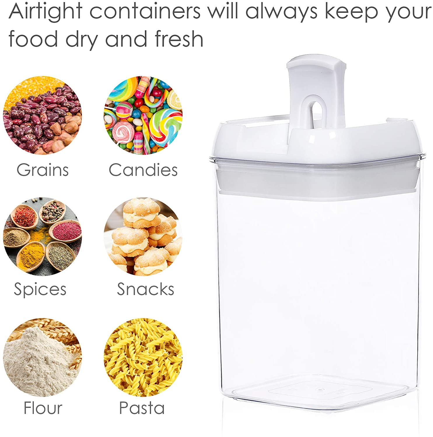 KEICO Airtight Food Storage Containers with Lids Easy Lock Lids Clear  Storage Containers for Cereals, Dried