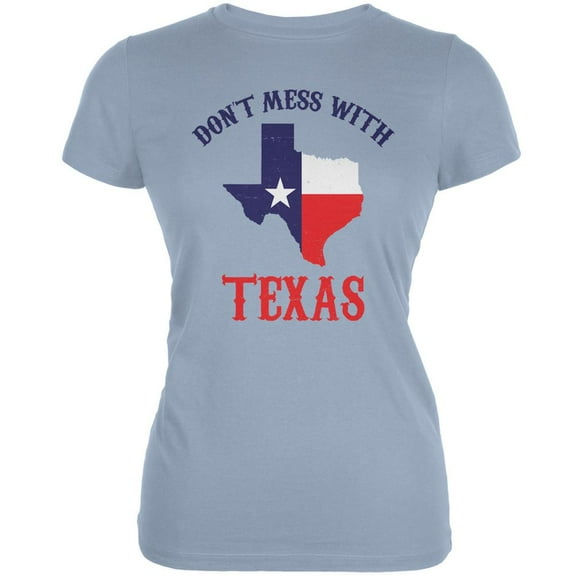 Don't Mess With Texas Light Blue Juniors Soft T-Shirt - X-Large