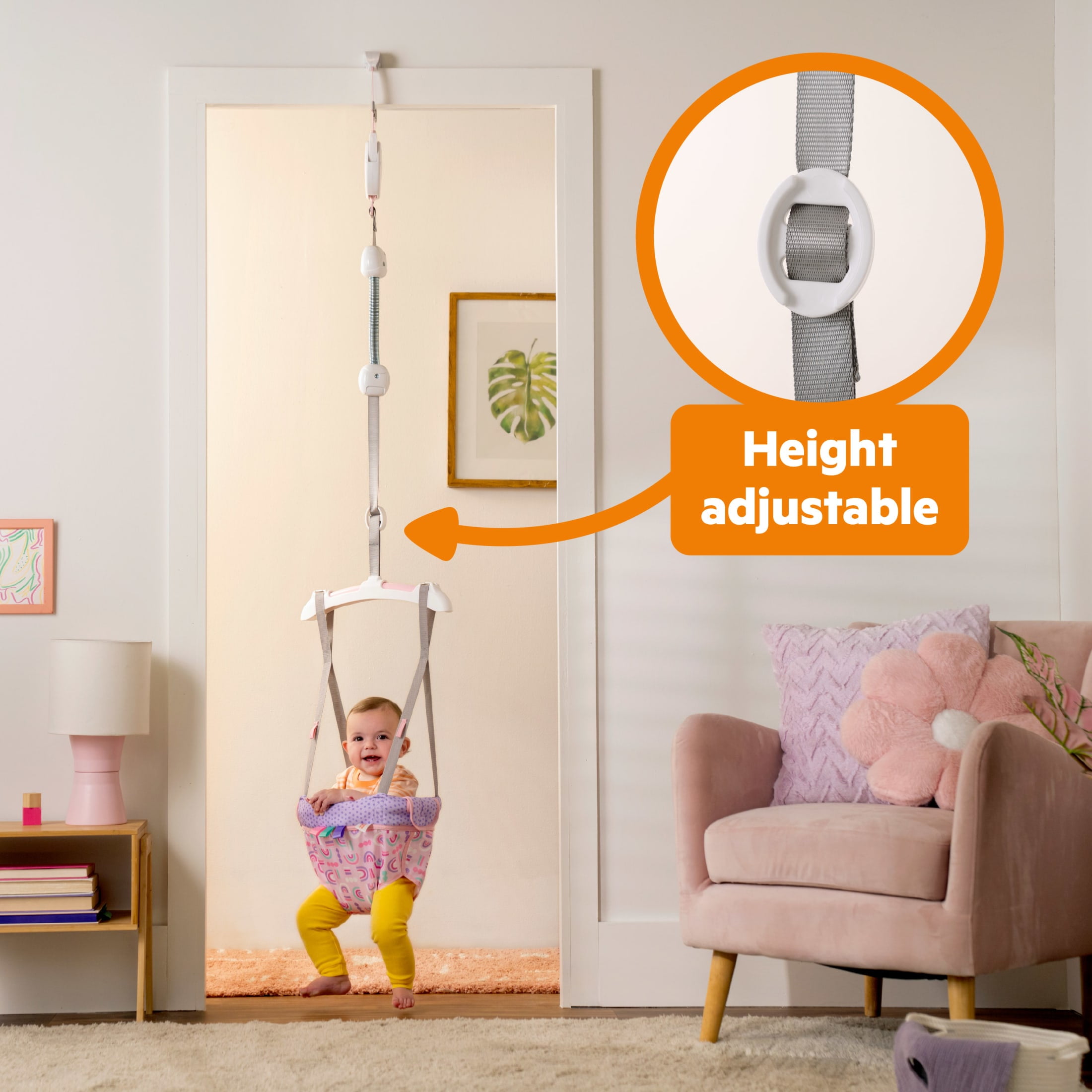 Bright Starts Purple Paradise Baby Door Jumper for 6-12 Months