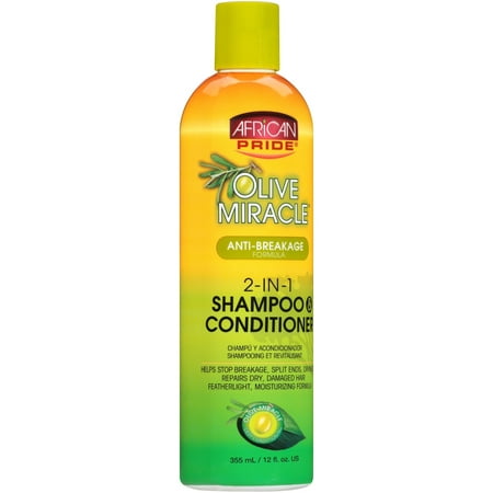 (2 Pack) African Pride Olive Miracle Anti-Breakage Formula 2-in-1 Shampoo & Conditioner 12 fl. oz.