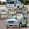 thumbnail image 3 of Spec-D Tuning LED Dual Halo Chrome Housing Clear Lens Headlights Compatible with 2002-2006 Cadillac Escalade All, Left + Right Pair Headlamps Assembly, 3 of 7