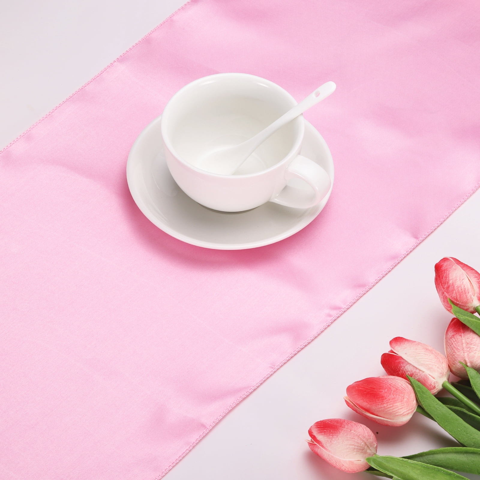 10 Pack Satin Table Runner, 12"x108" Smooth Silk Table Runner, Gold