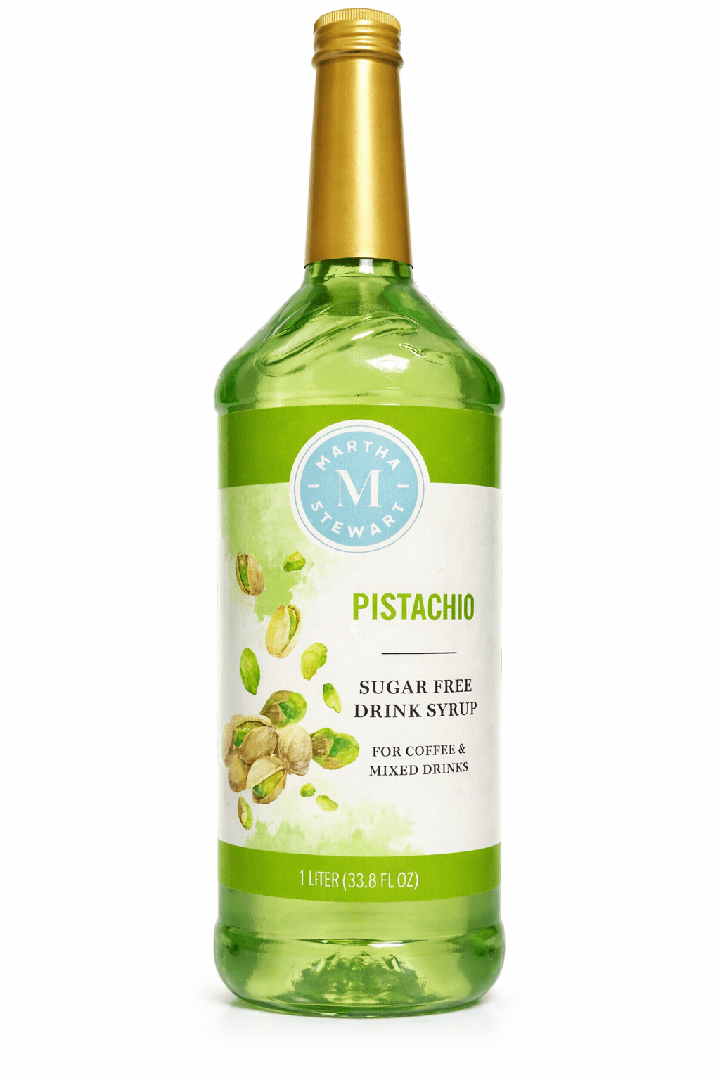 Martha Stewart Pistachio Sugar Free Drink Syrup, For Coffee & Mixed Drinks, 33.8 fl oz, 1 L