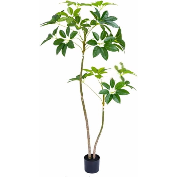 Homhougo Artificial Umbrella Tree, 160cm Fake Plants Artificial Plants with Realistic Leaves and Natural Trunk for Office Home Living Room Floor Patio Greening Porch Decor