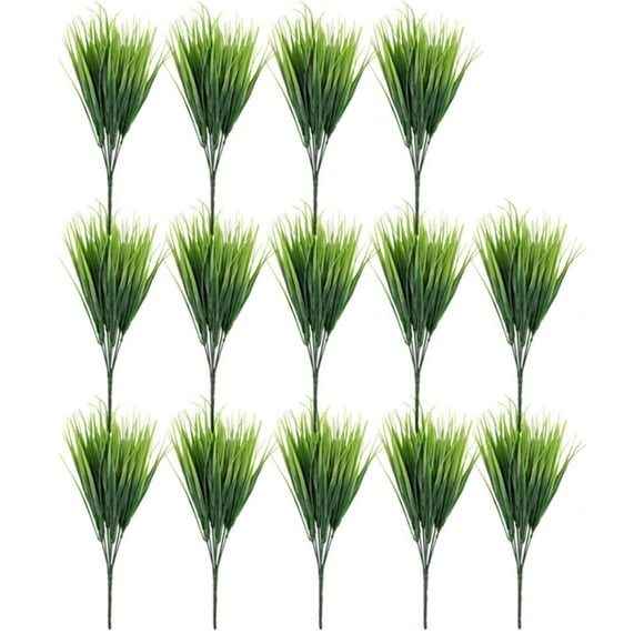 14pcs Artificial Wheat Grass Fake Plants Flower Shrubs Bushes For Garden Patio Outside Indoor Wedding Home Decoration
